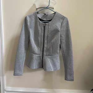 H&M Knit Peplum Zip Blazer
